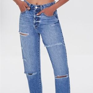 Forever 21 Distressed mom jeans